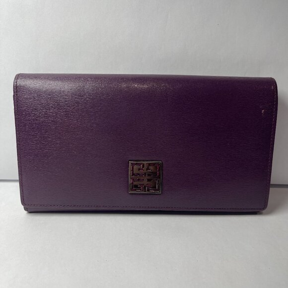Givenchy Purple Jeweled 4G Logo Kiss Lock Long Wallet - Preowned - Picture 1 of 12